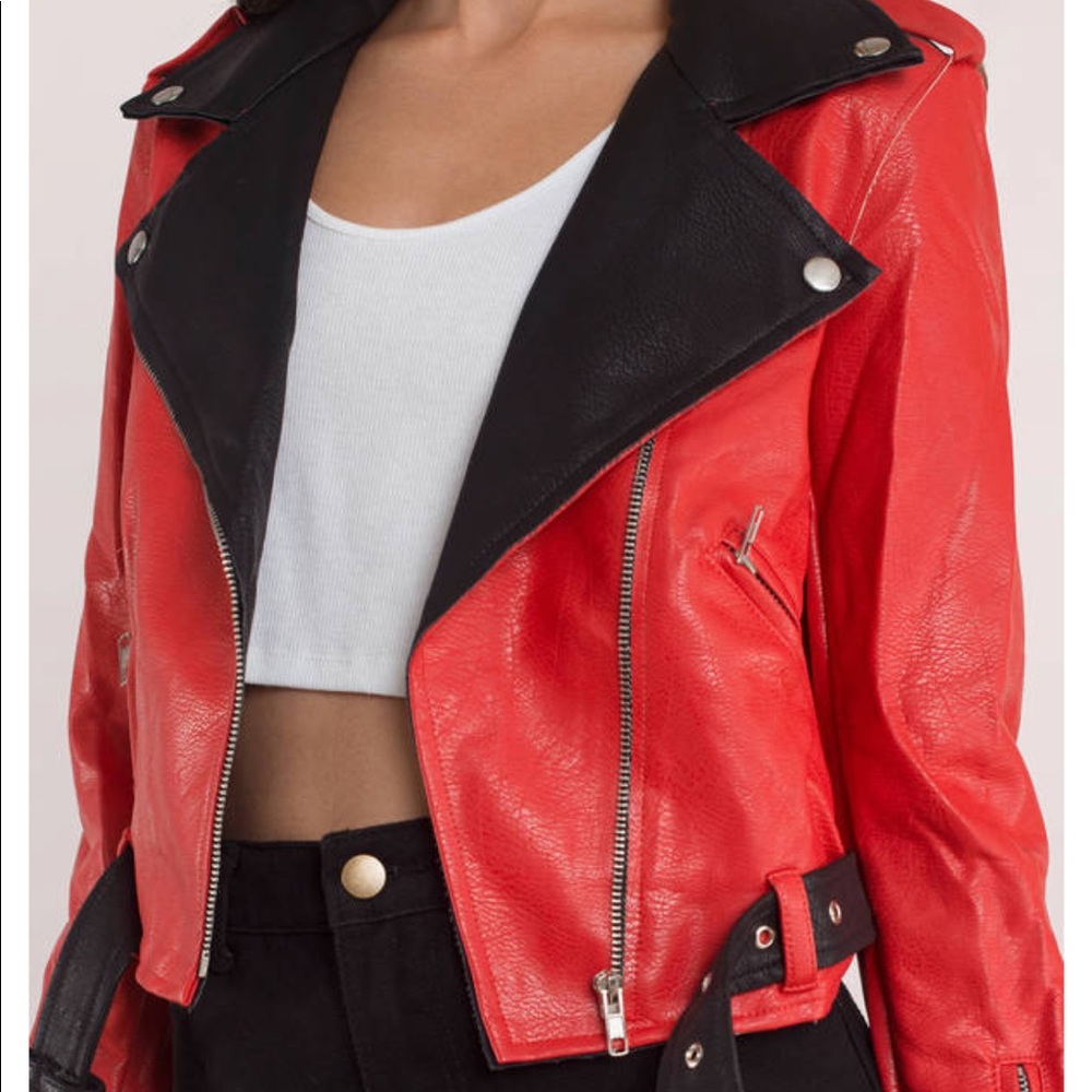 WATCH ME WORK RED MOTO JACKET 🍒